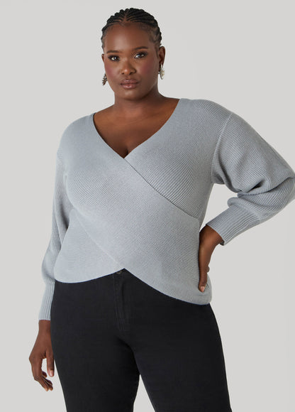 Ashley Stewart Crisscross Sweater Black
