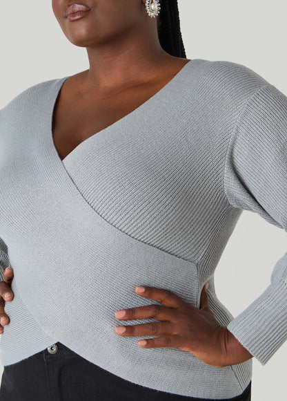 Ashley Stewart Crisscross Sweater Black