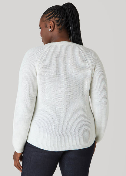 Ashley Stewart Ribbed Raglan Sweater Black
