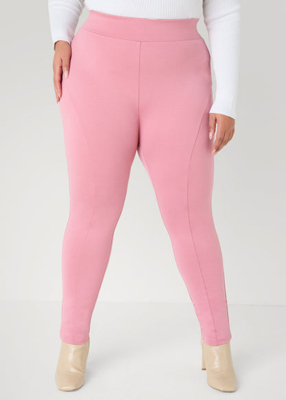 Ashley Stewart Seam Detailed Ponte Leggings Foxglove