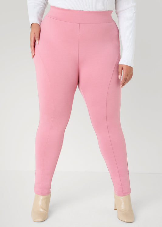 Ashley Stewart Seam Detailed Ponte Leggings Foxglove