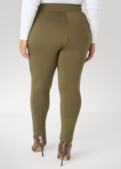 Ashley Stewart Seam Detailed Ponte Leggings Foxglove