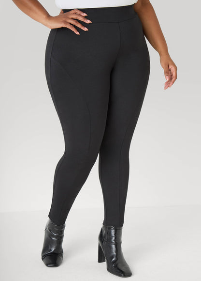 Ashley Stewart Seam Detailed Ponte Leggings Foxglove