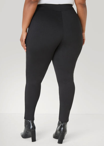 Ashley Stewart Seam Detailed Ponte Leggings Foxglove