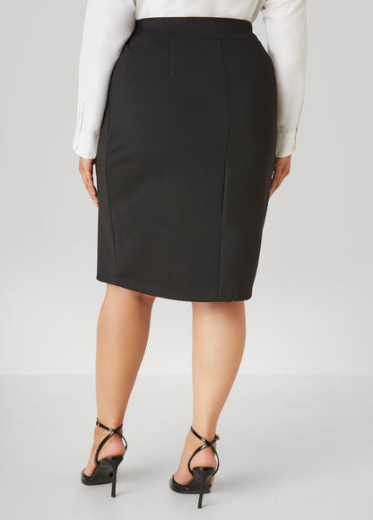 Ashley Stewart Pull On Ponte Skirt Black