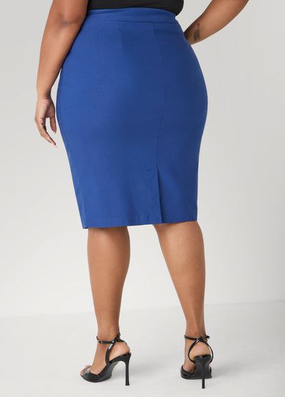 Ashley Stewart Millennium Slip On Skirt Navy Peony