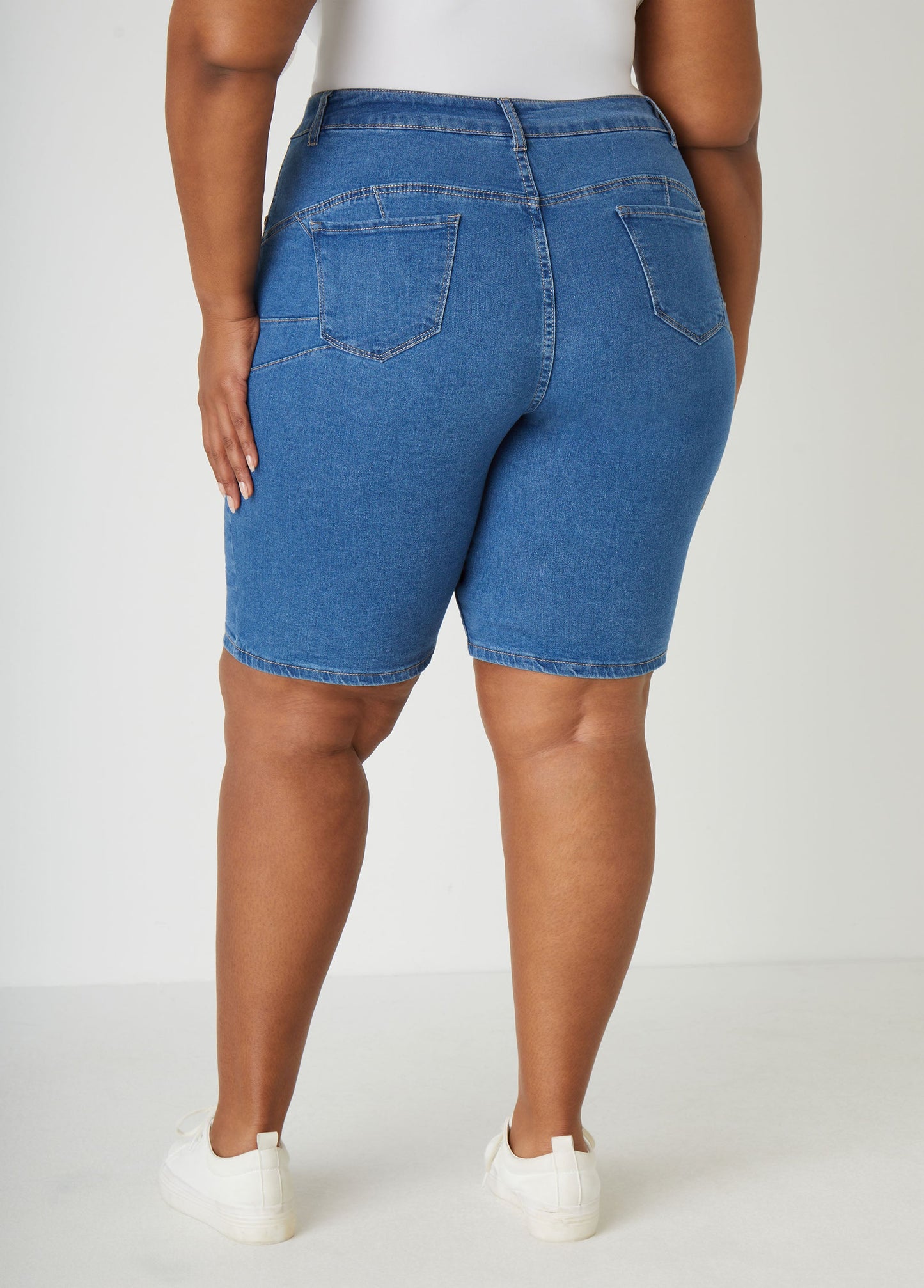 Ashley Stewart Plus Size Jean Shorts Plus Size Mid Rise Denim Shorts Lt Sky Blue