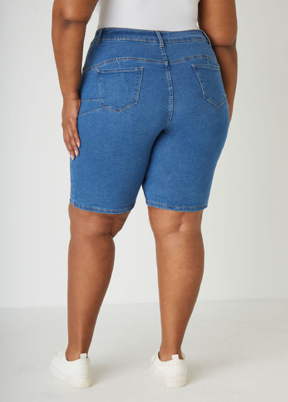 Ashley Stewart Plus Size Jean Shorts Plus Size Mid Rise Denim Shorts Lt Sky Blue