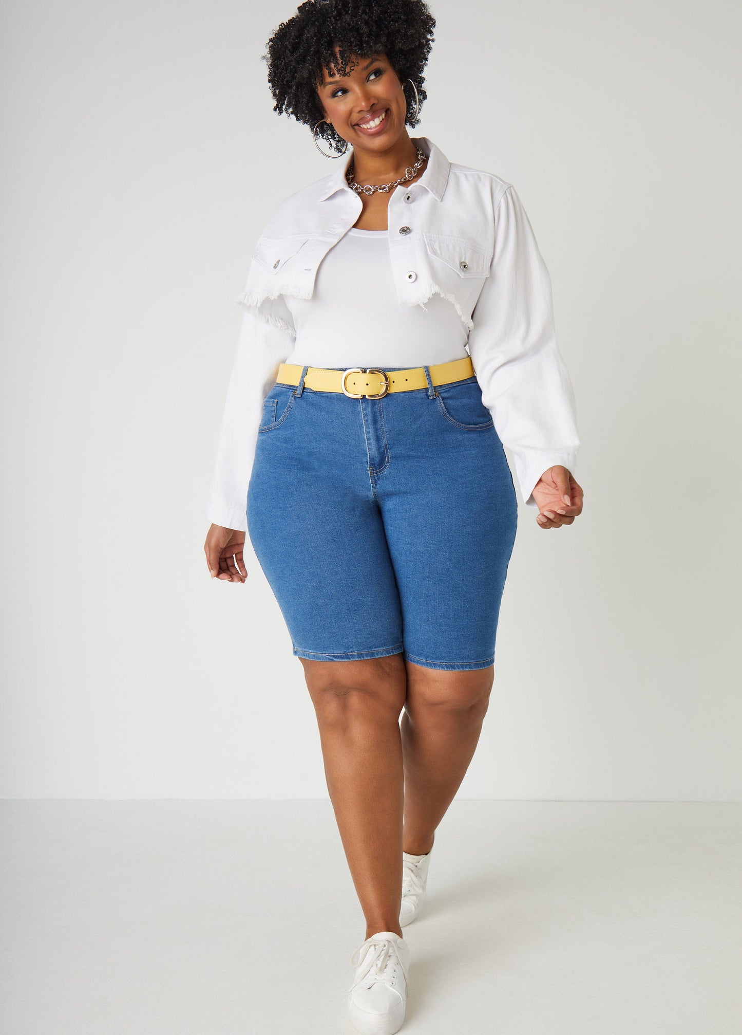 Ashley Stewart Plus Size Jean Shorts Plus Size Mid Rise Denim Shorts Lt Sky Blue