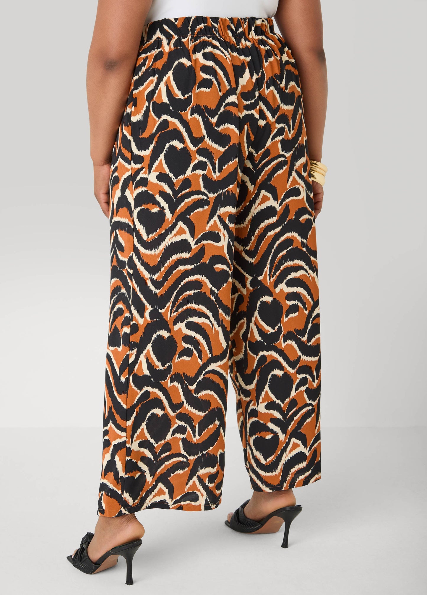 Ashley Stewart Printed High Waist Pants Pink