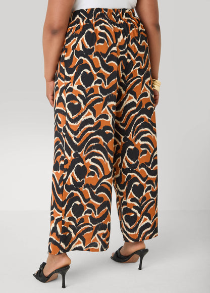 Ashley Stewart Printed High Waist Pants Pink