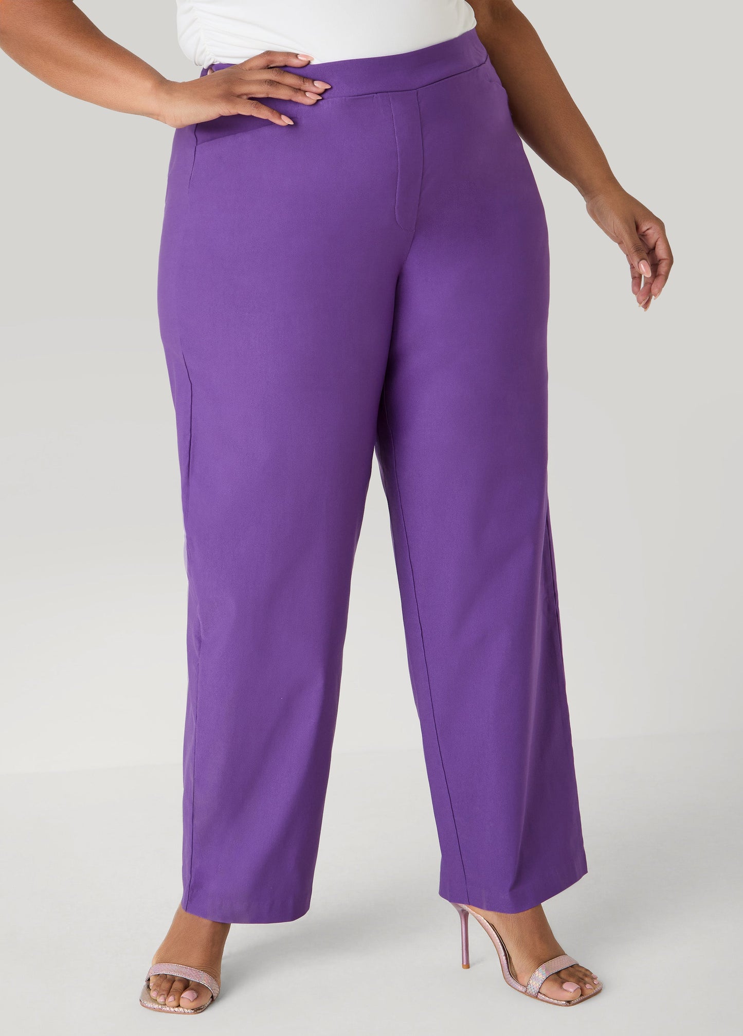 Ashley Stewart Millennium Twill Trousers Pansy