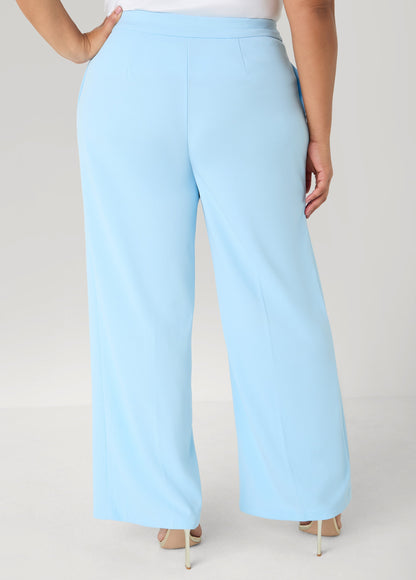 Ashley Stewart Pull On Straight Leg Pants POWDER BLUE