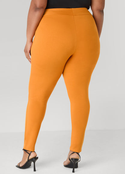 Ashley Stewart Seamed High Rise Leggings Desert Sun