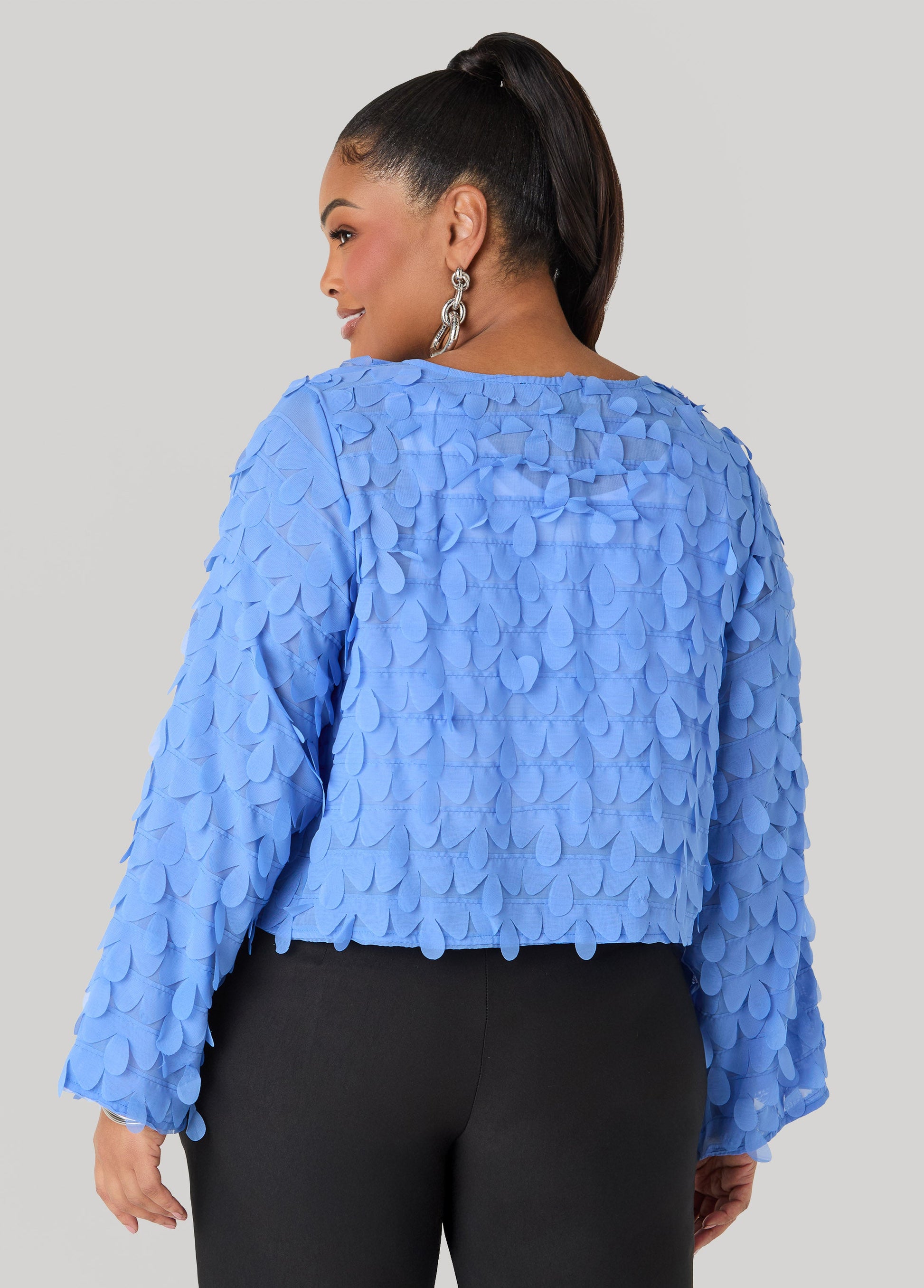 Ashley Stewart Cropped Petal Jacket Macaw Green