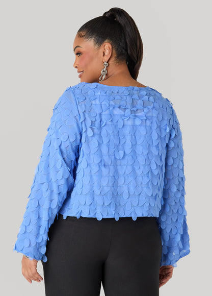 Ashley Stewart Cropped Petal Jacket Macaw Green