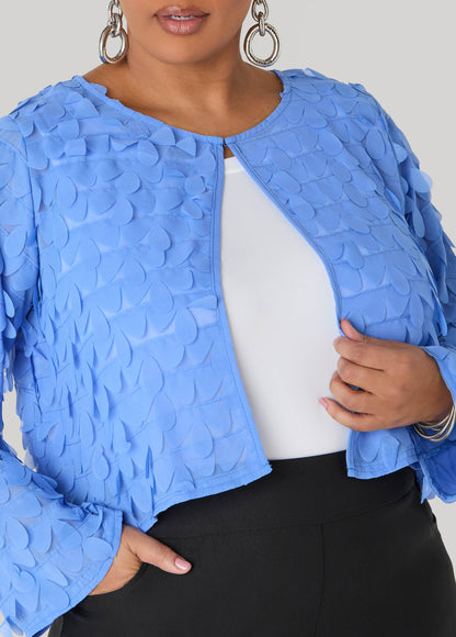 Ashley Stewart Cropped Petal Jacket Macaw Green