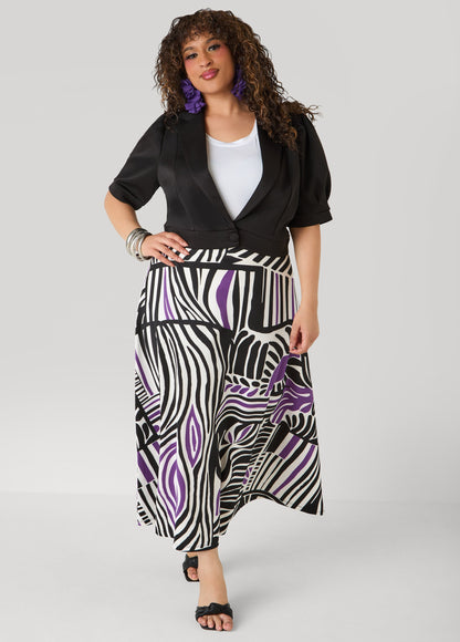 Ashley Stewart Cropped Scuba Jacket Black
