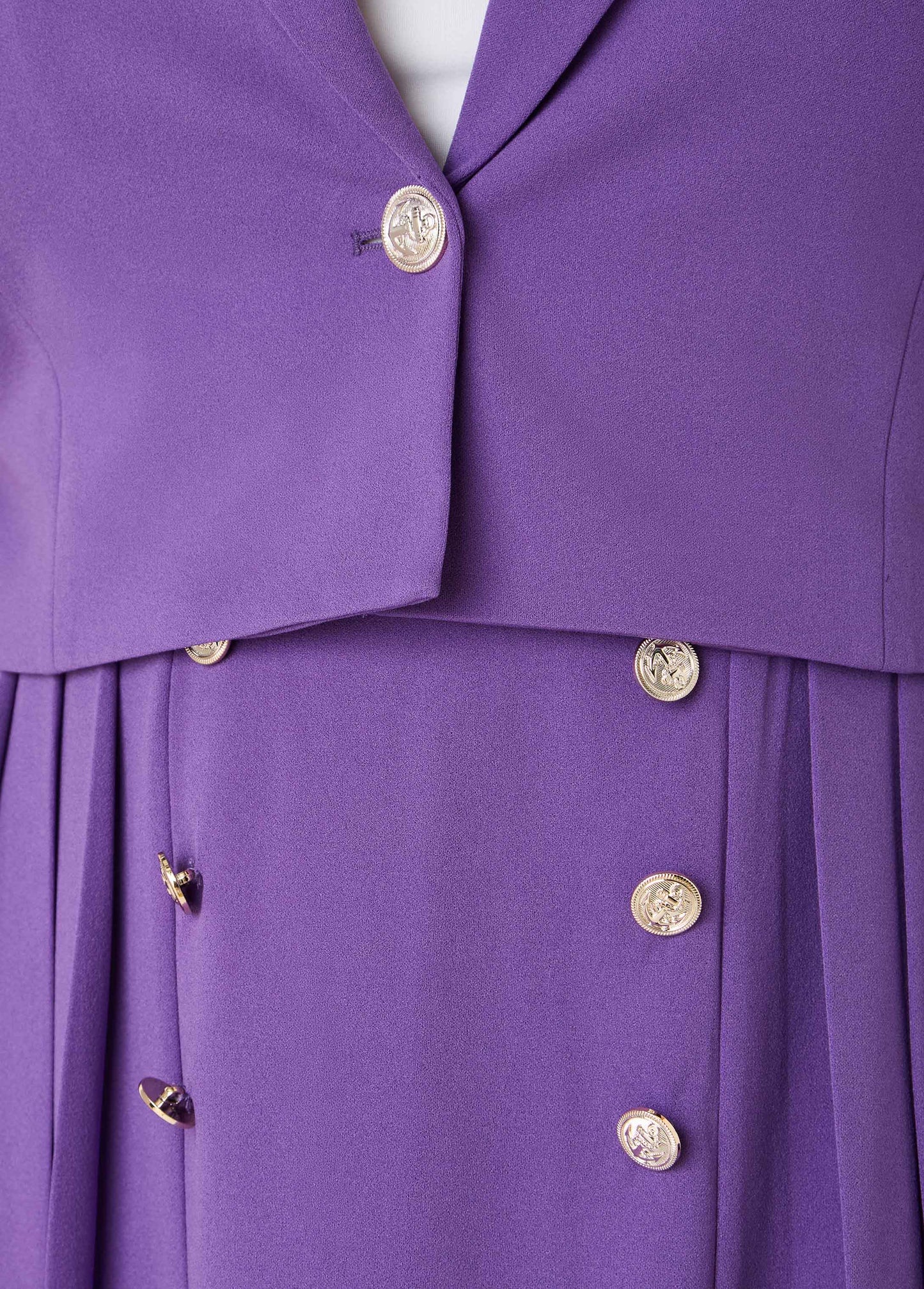 Ashley Stewart Cropped Button Front Blazer Pansy