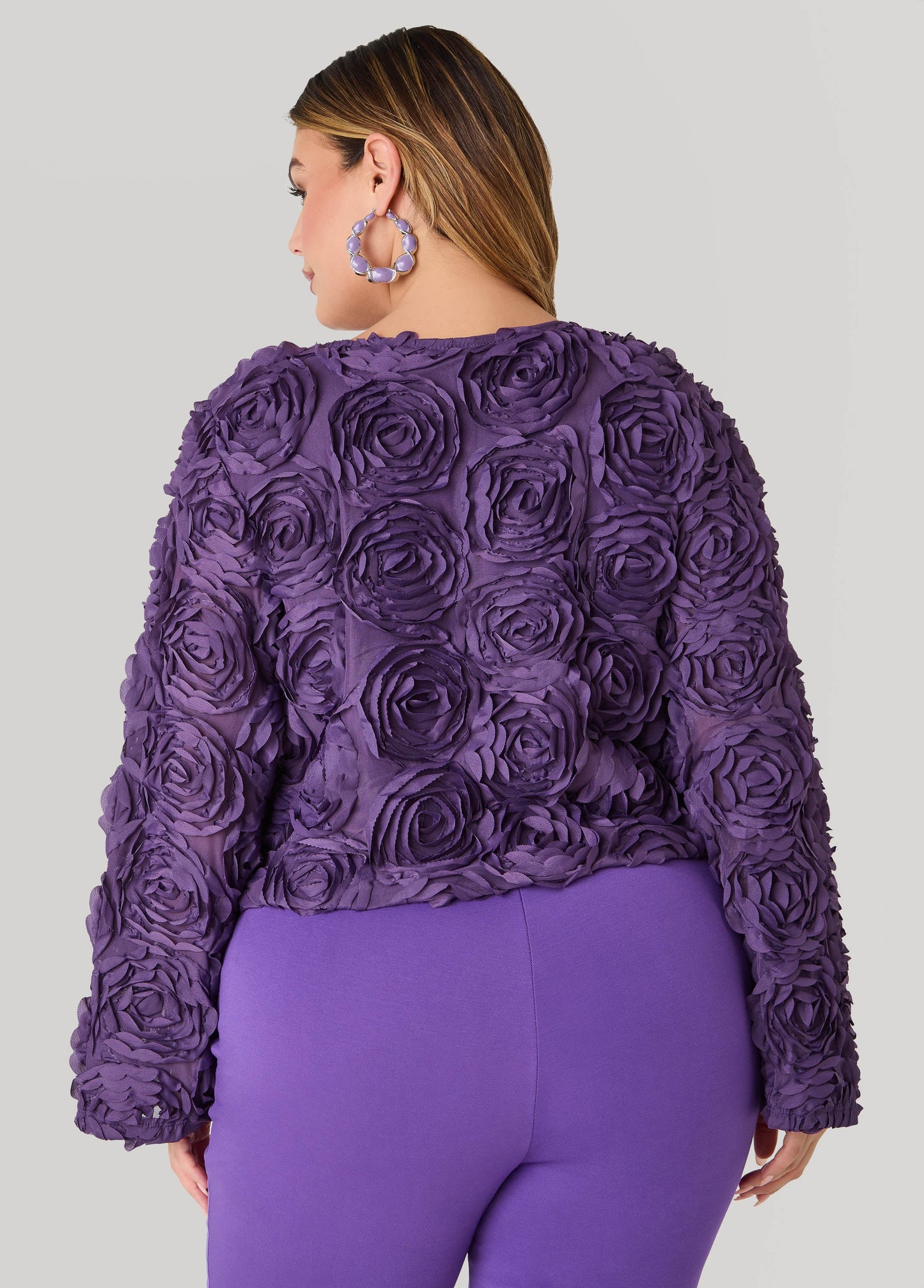 Ashley Stewart Rosette Jacket PETUNIA