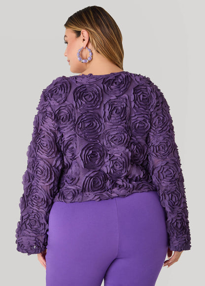 Ashley Stewart Rosette Jacket PETUNIA