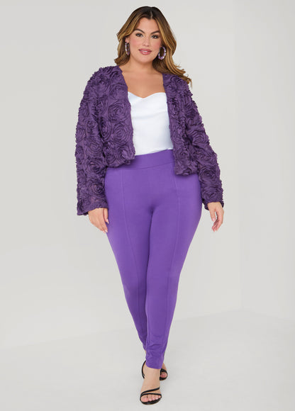 Ashley Stewart Rosette Jacket PETUNIA