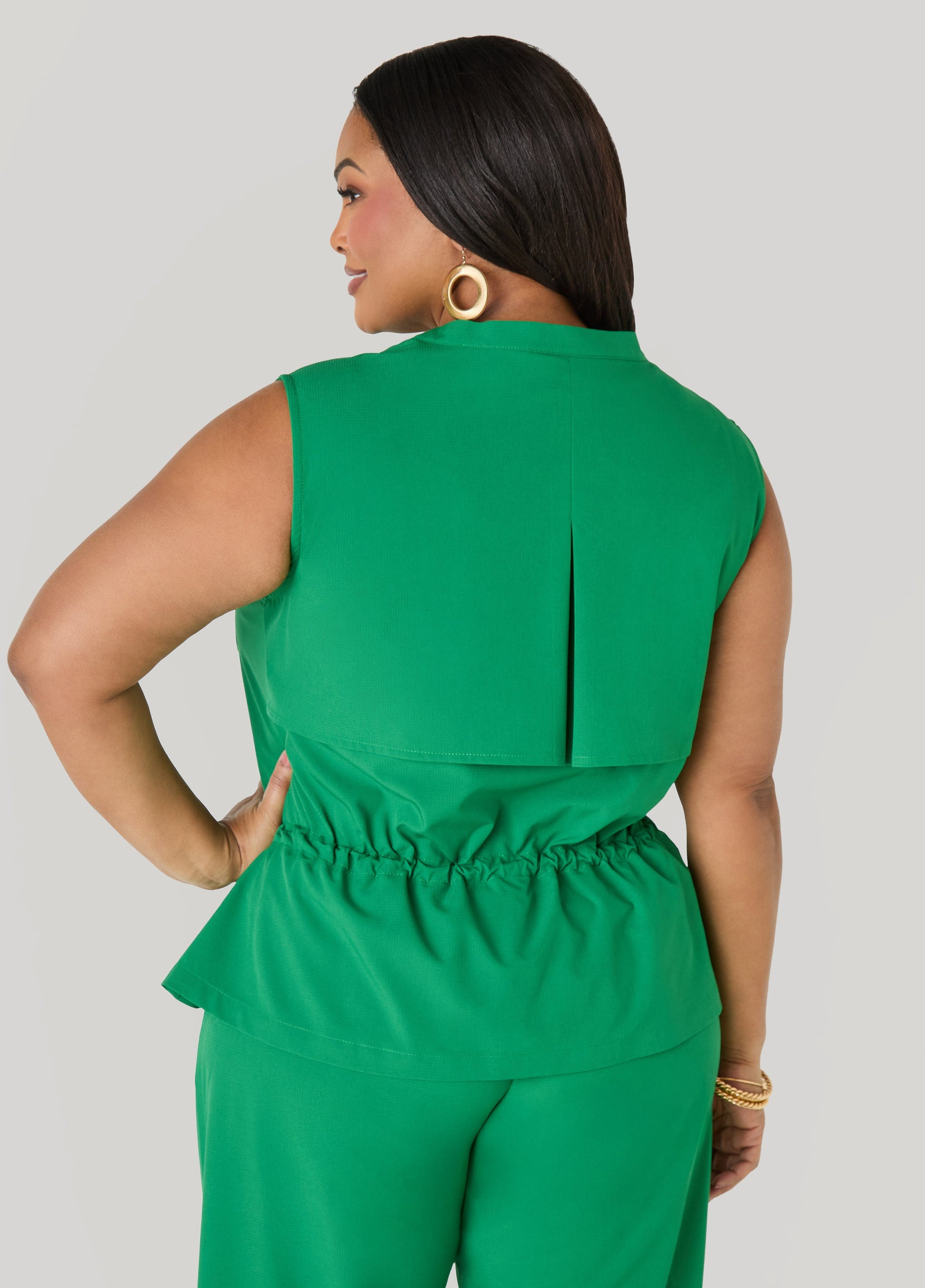Ashley Stewart Storm Flap Drawstring Waist Vest Amazon
