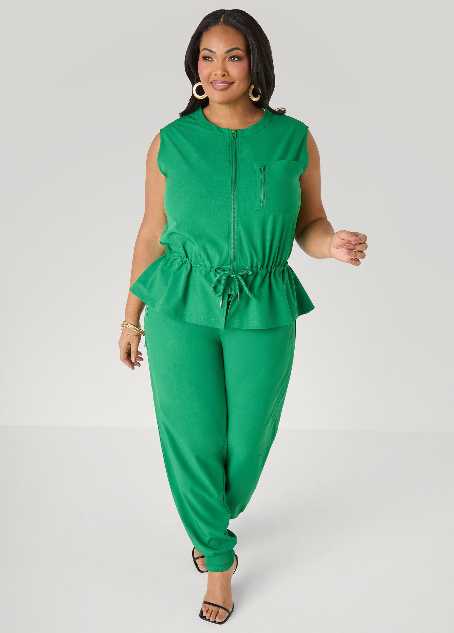 Ashley Stewart Storm Flap Drawstring Waist Vest Amazon