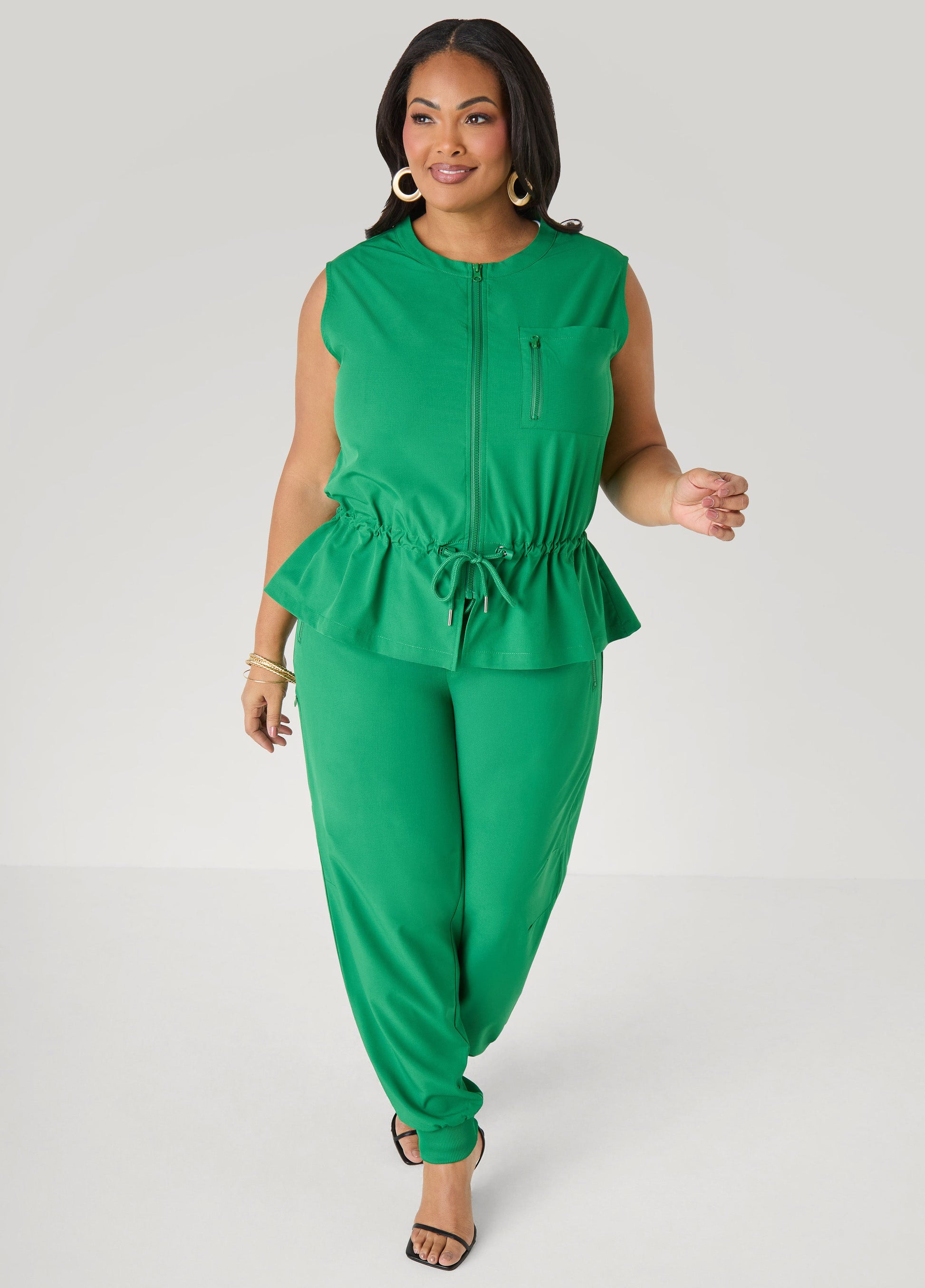 Ashley Stewart Storm Flap Drawstring Waist Vest Amazon