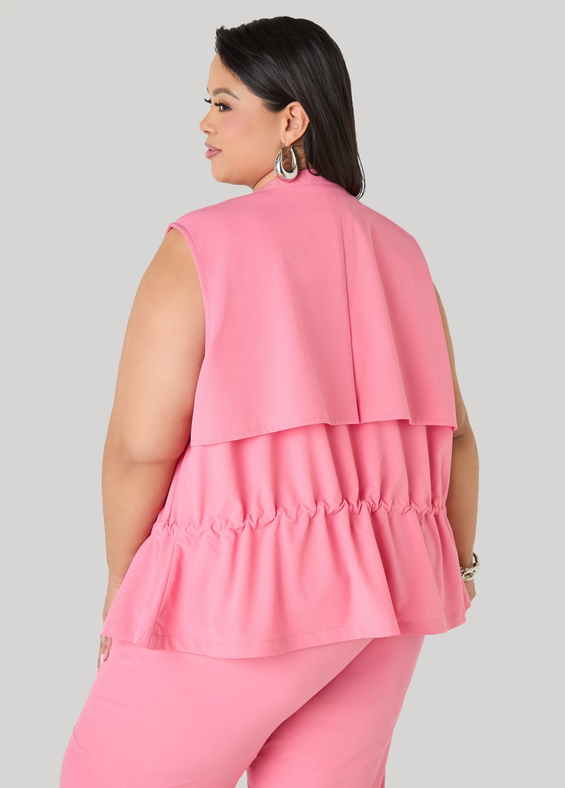 Ashley Stewart Storm Flap Drawstring Waist Vest Amazon