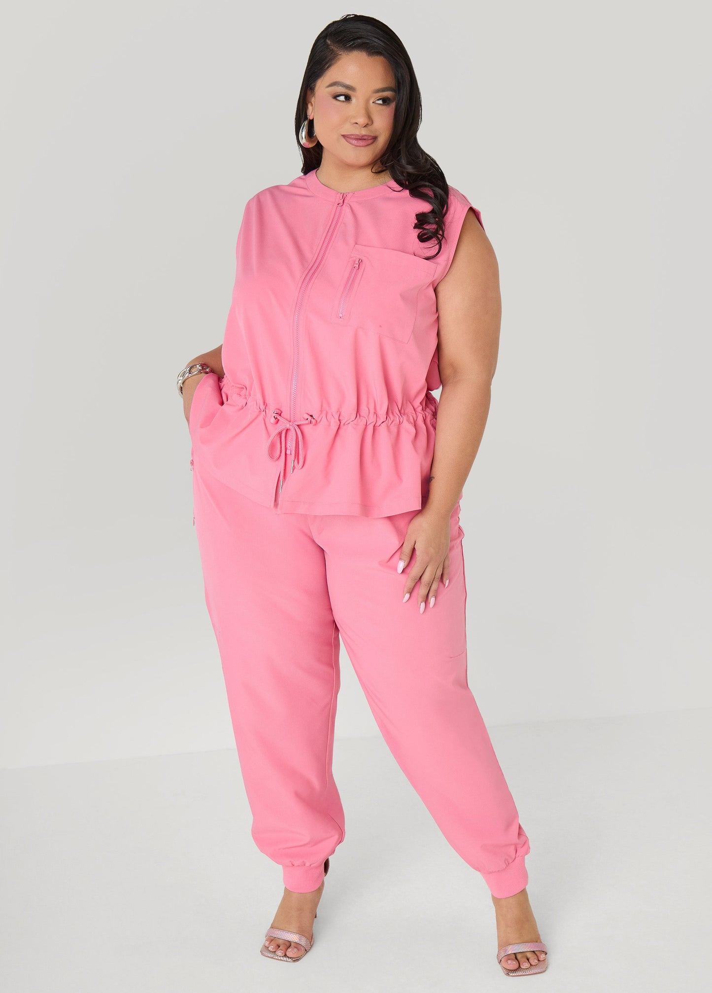 Ashley Stewart Storm Flap Drawstring Waist Vest Amazon