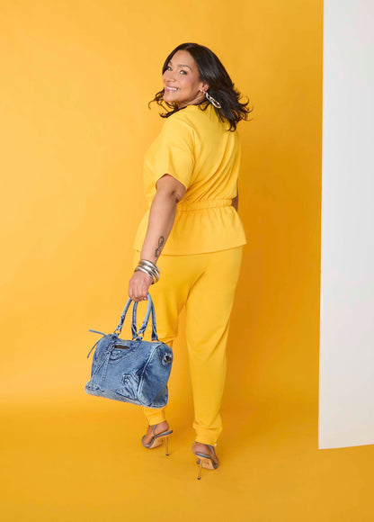 Ashley Stewart Ankle Zip Joggers Spectra Yellow