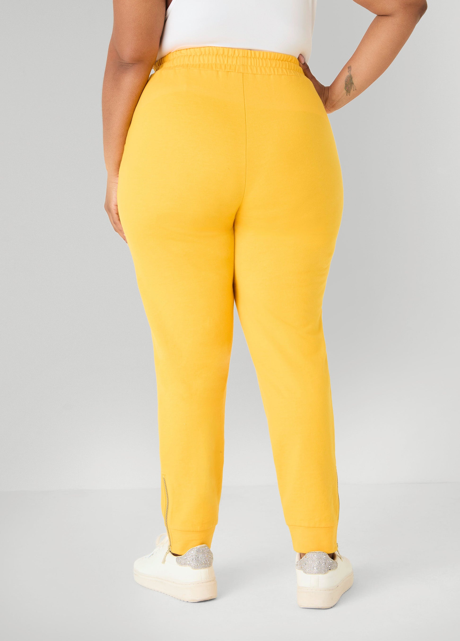 Ashley Stewart Ankle Zip Joggers Spectra Yellow