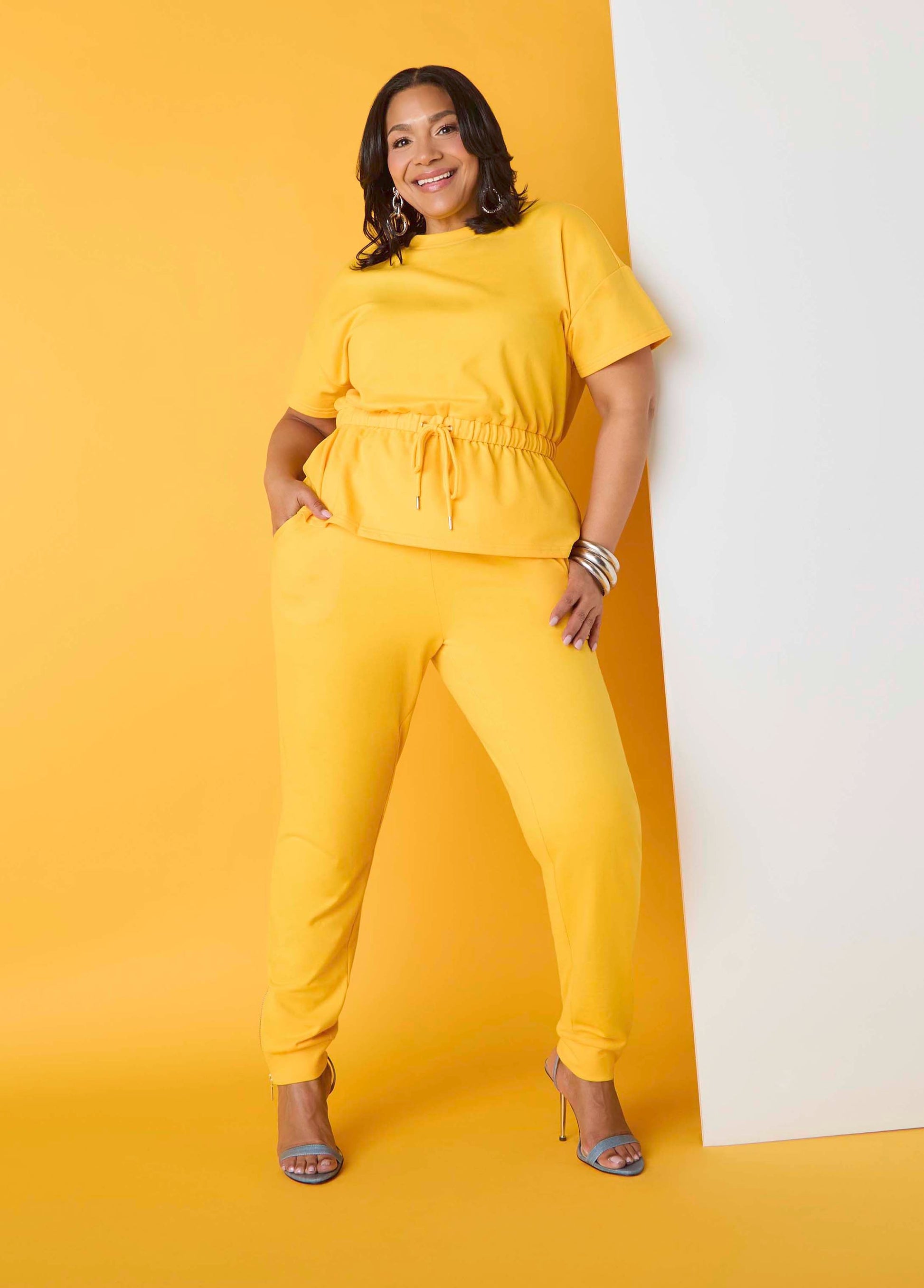 Ashley Stewart Ankle Zip Joggers Spectra Yellow
