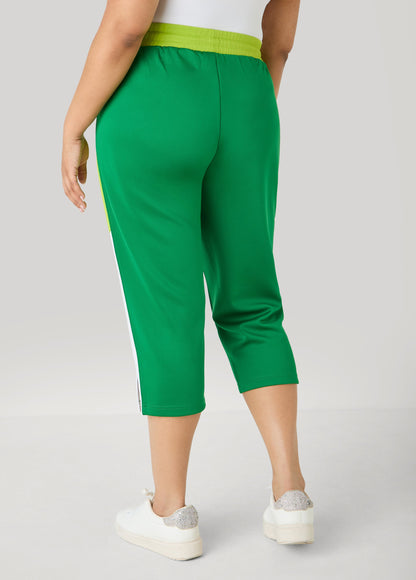 Ashley Stewart Side Split Colorblock Capris Macaw Green