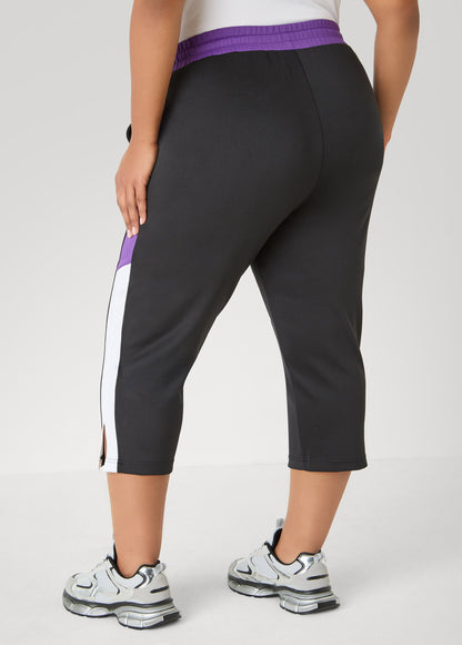 Ashley Stewart Side Split Colorblock Capris Macaw Green