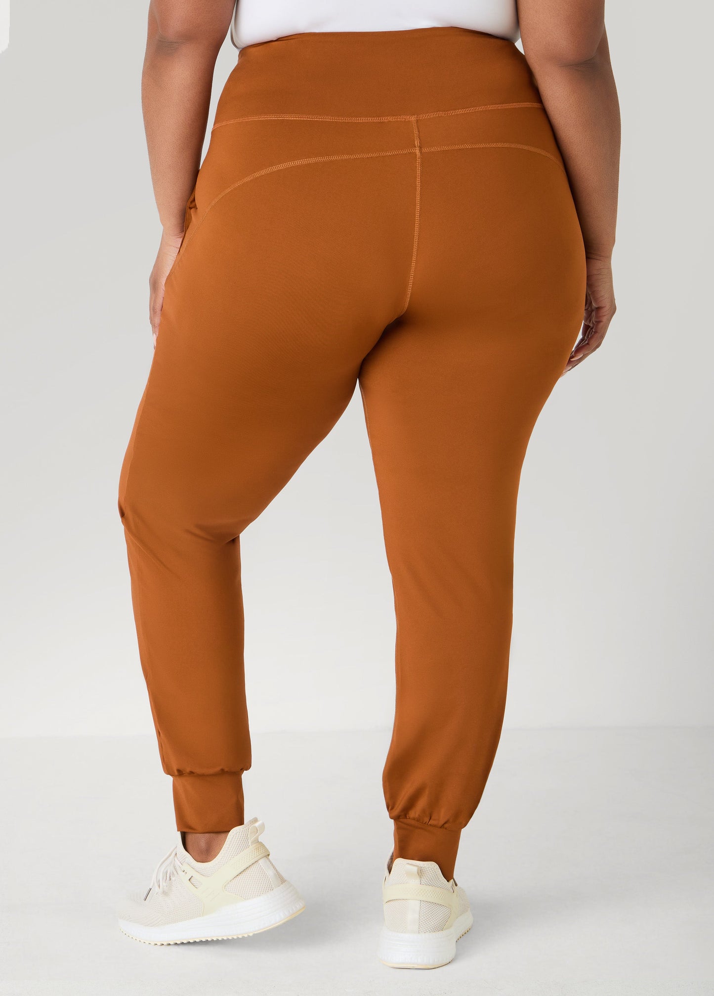 Ashley Stewart High Waist Joggers Caramel Cafe