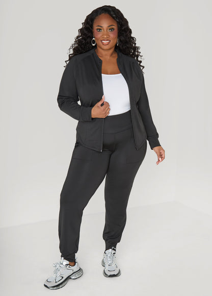 Ashley Stewart High Waist Joggers Caramel Cafe