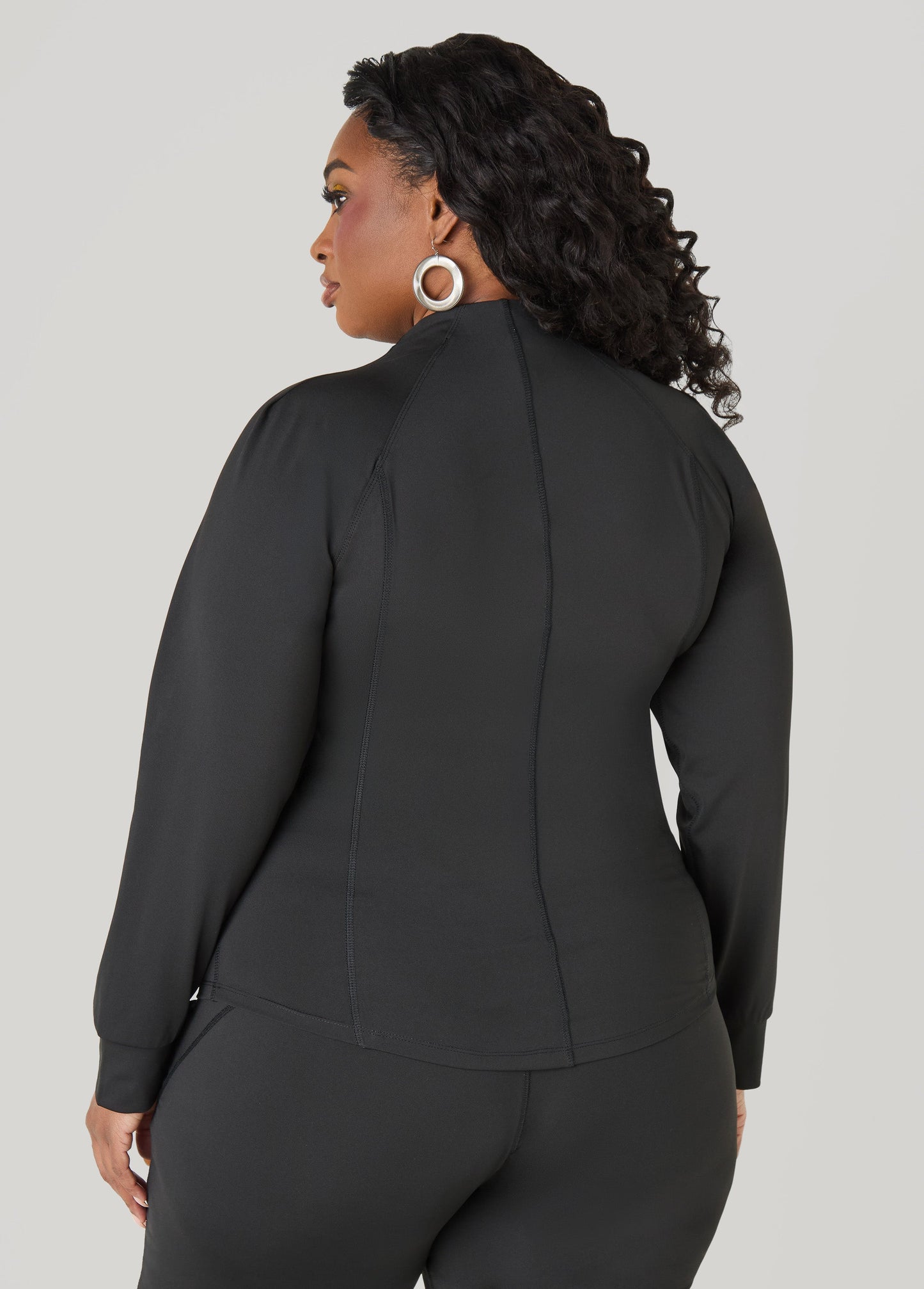 Ashley Stewart Zip Front Track Jacket Caramel Cafe