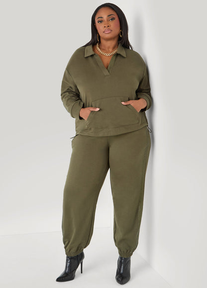 Ashley Stewart Crystal Joggers Olive Night