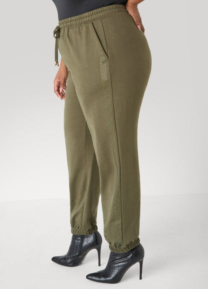 Ashley Stewart Crystal Joggers Olive Night