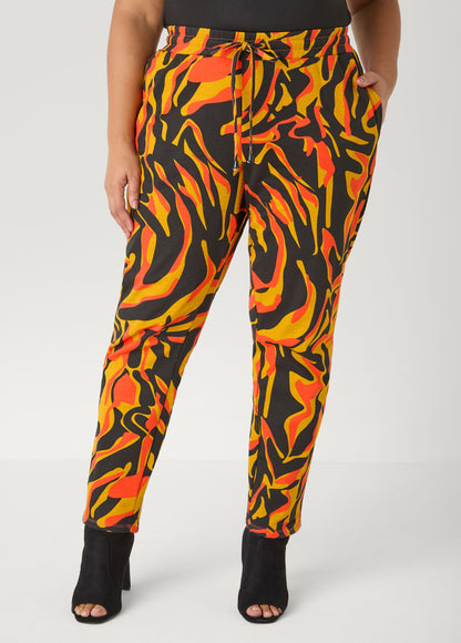 Ashley Stewart Printed Joggers SPICY ORANGE