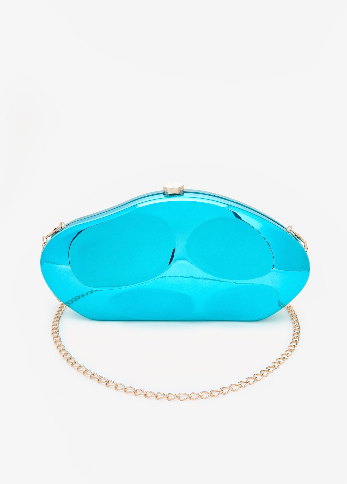 Ashley Stewart Hammered Metallic Bean Clutch Blue