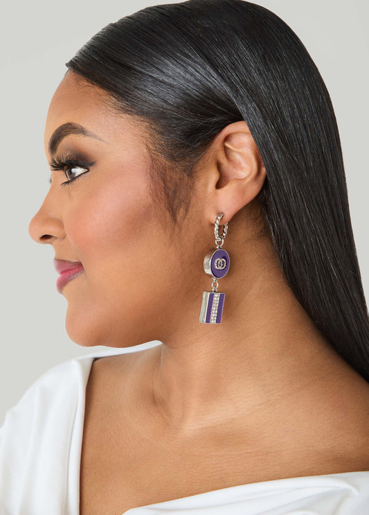 Ashley Stewart Crystal Rings Earrings Pansy