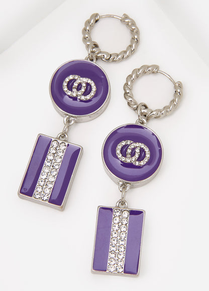 Ashley Stewart Crystal Rings Earrings Pansy