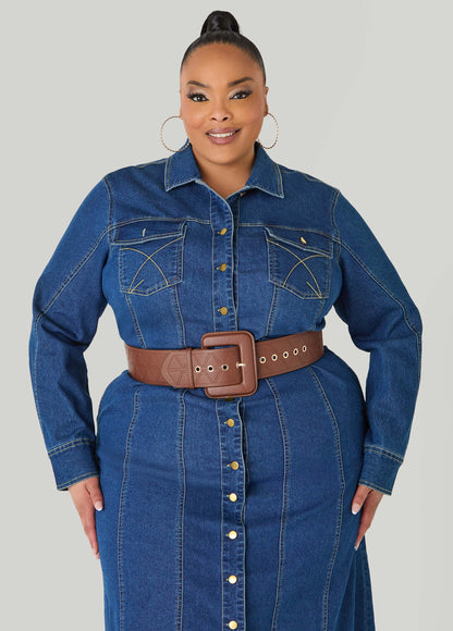 Ashley Stewart Quilted Faux Leather Belt Potting Soil