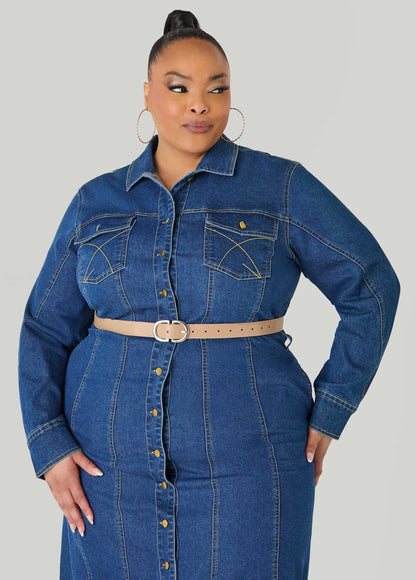 Ashley Stewart Crescent Buckle Pants Belt Iced Coffee