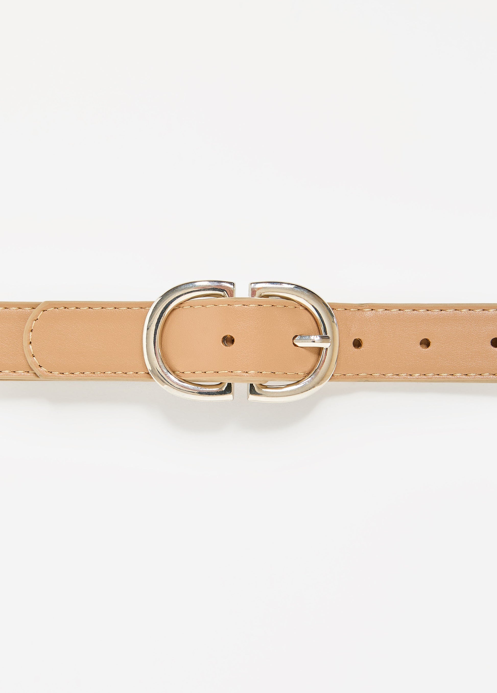 Ashley Stewart Crescent Buckle Pants Belt Iced Coffee