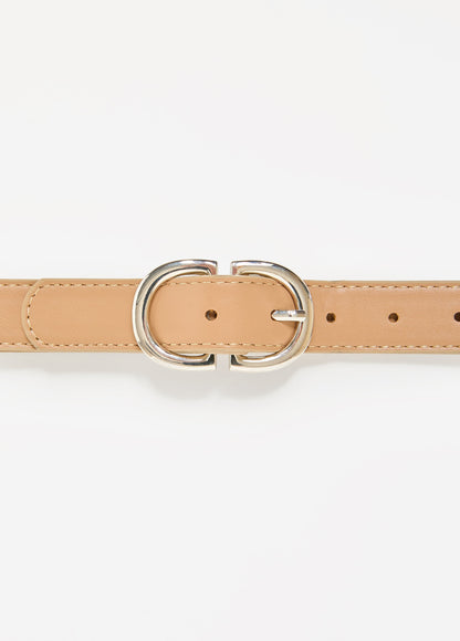 Ashley Stewart Crescent Buckle Pants Belt Iced Coffee