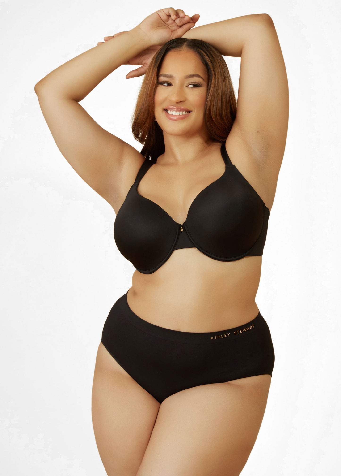 Ashley Stewart Micro Underwired T-Shirt Bra Black